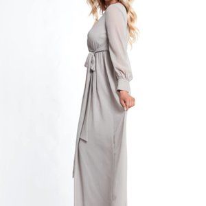 Baltic Born Grey Chiffon Maxi Dress